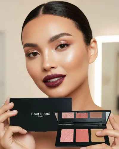 3-in-1 Cheek Palette for Contour, Blush & Highlight