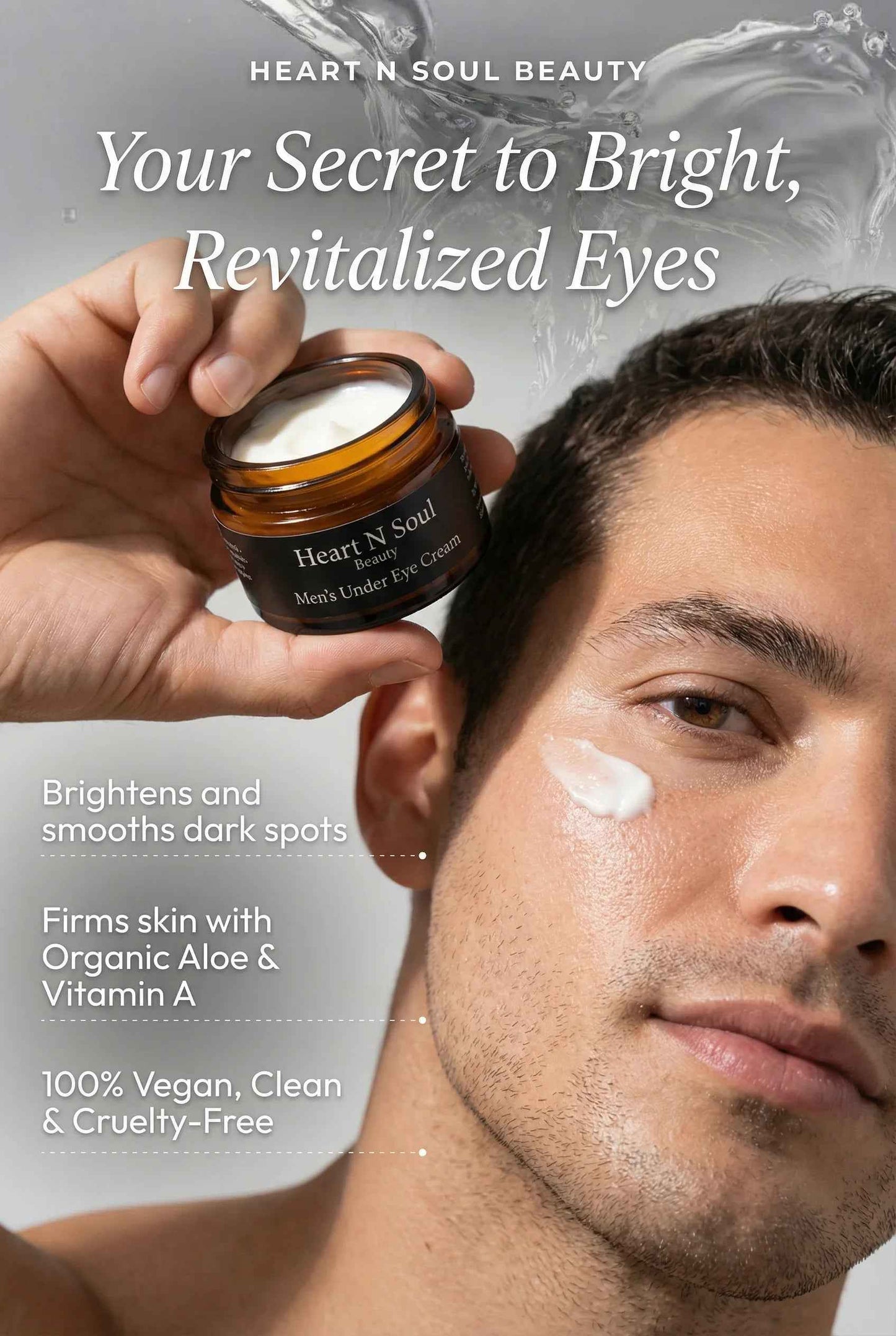 Men's Under Eye Cream - Brightening Vegan Formula for Dark Circles and Puffiness