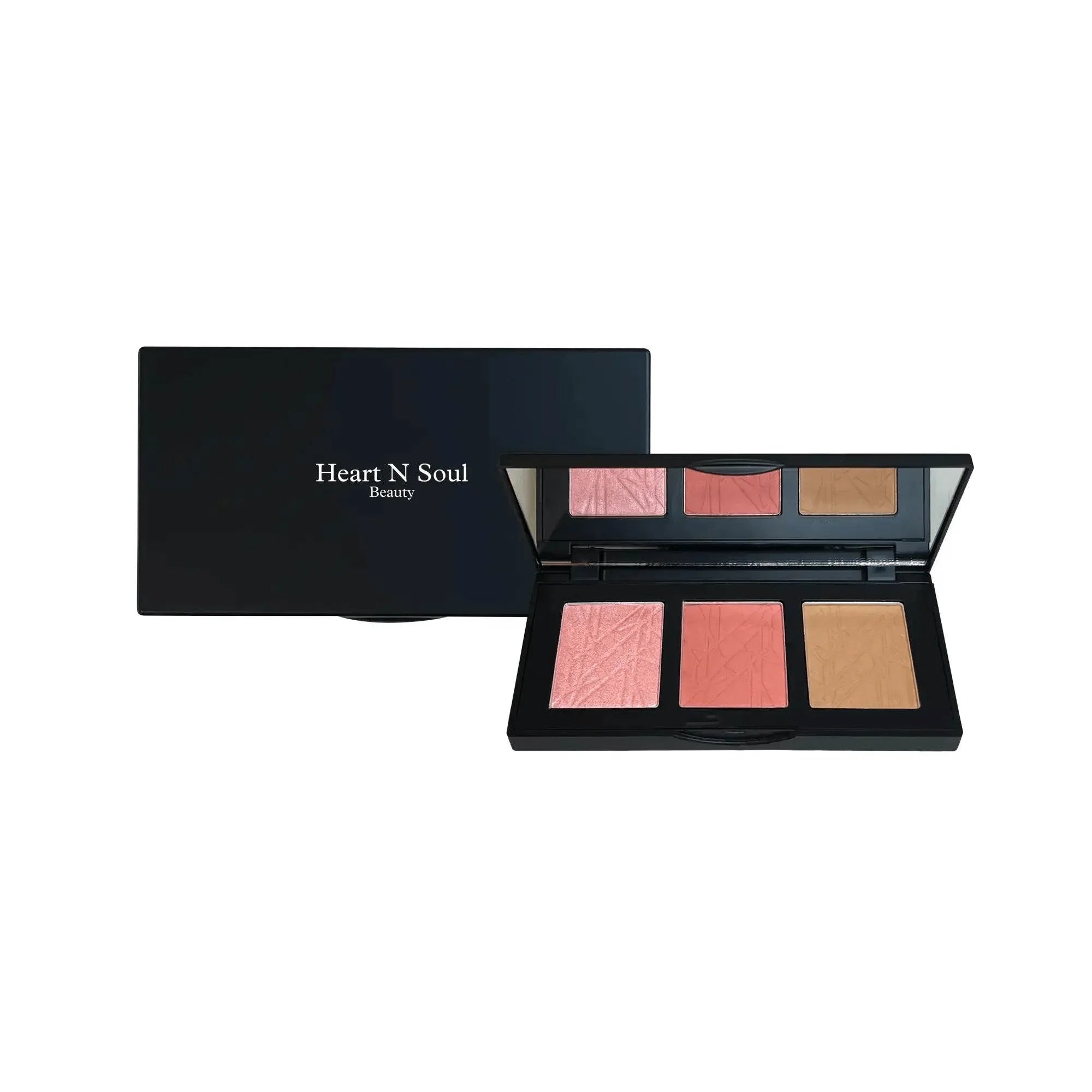 3-in-1 Cheek Palette for Contour, Blush & Highlight Blushy