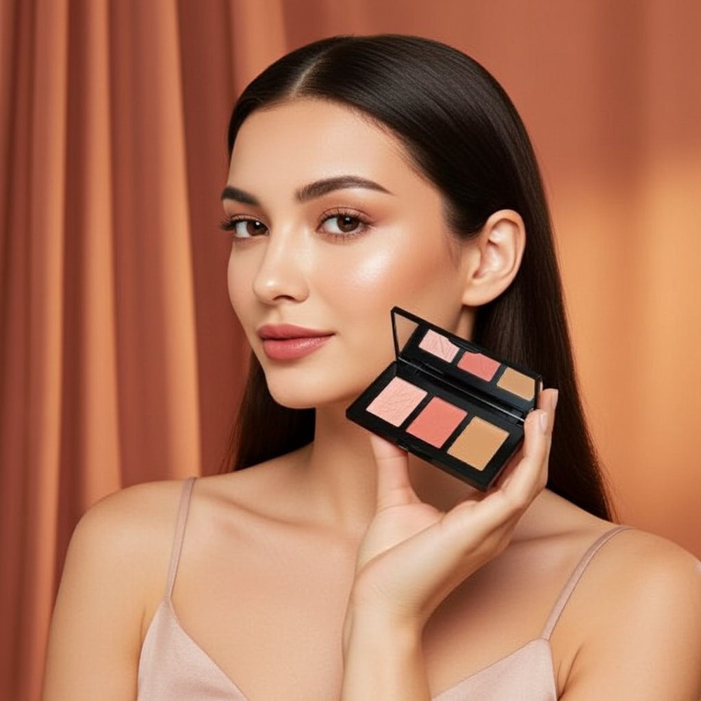 3-in-1 Cheek Palette for Contour, Blush & Highlight